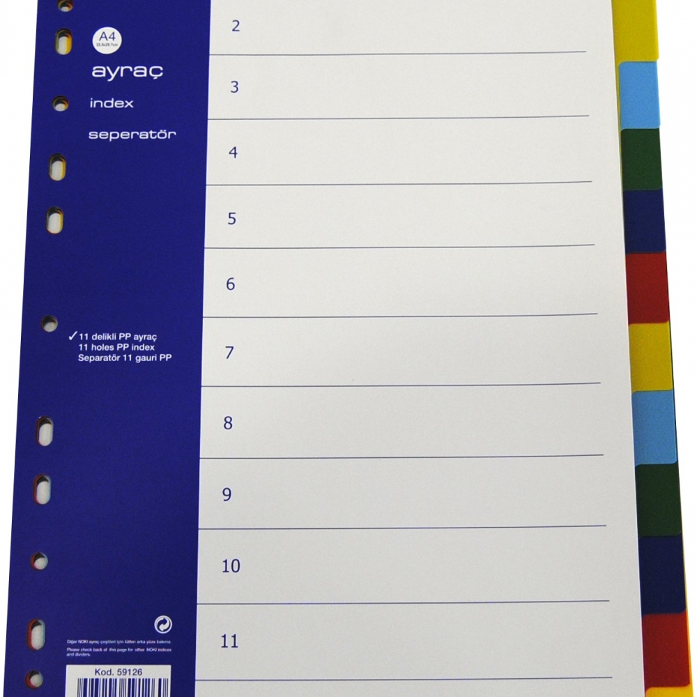 PP pregradni indeksi 1/12  2x6 boja - Pregradni kartoni i indeksi